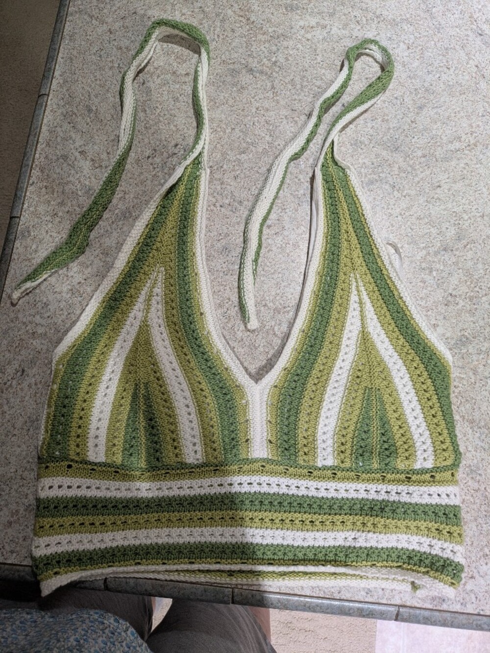 Hollister Green Crochet Halter Tank Top - Boho Summer Knit